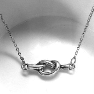Miniature Love Knot Charm Necklace